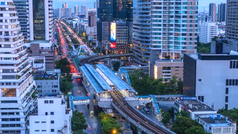 4k. time lapse bangkok modern electric train thailand