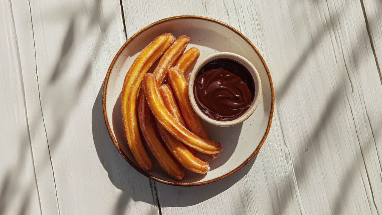 churros con salsa de chocolate