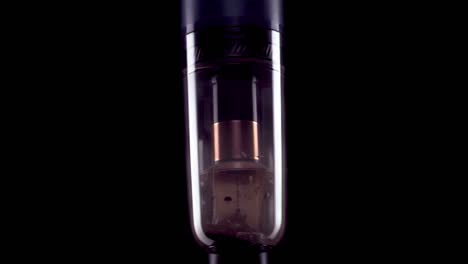 dust inside vacuum cleaner super slow motion