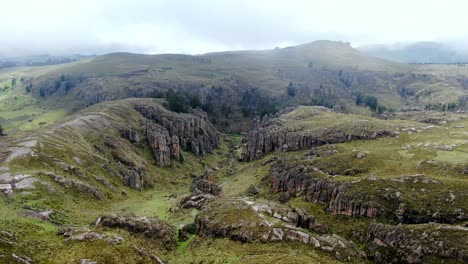 panorama of the stone forest at santa apolonia hill inside the cumbemayo in peru