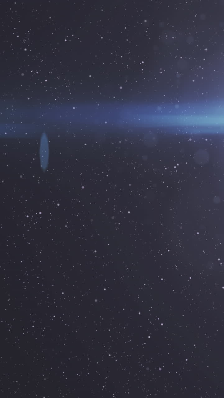 Animación de luz azul brillante sobre estrellas en el cielo nocturno