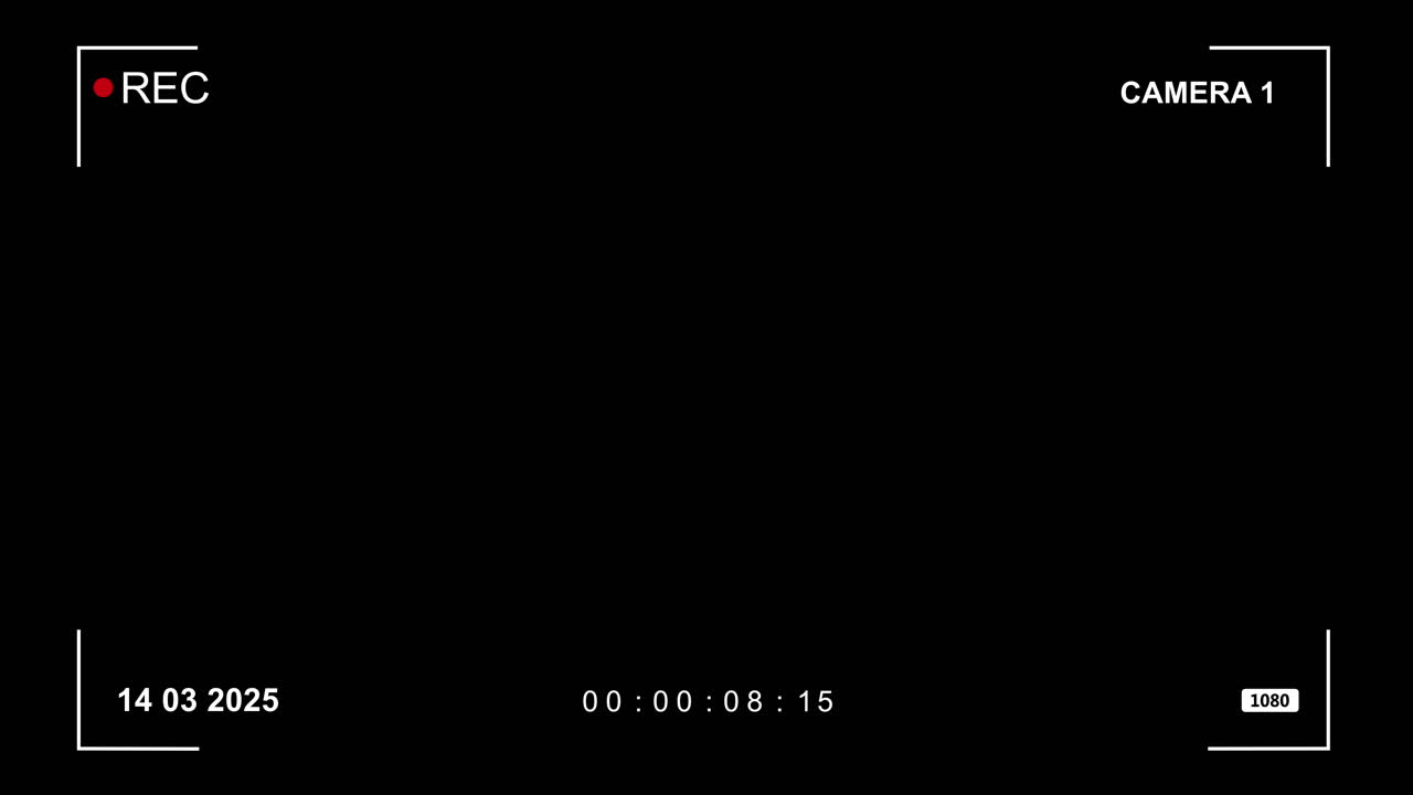 Digital Camera Recording Interface Overlay on Black Screen