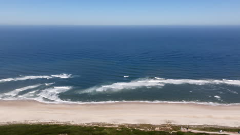 aerial view of a beautiful beach and ocean