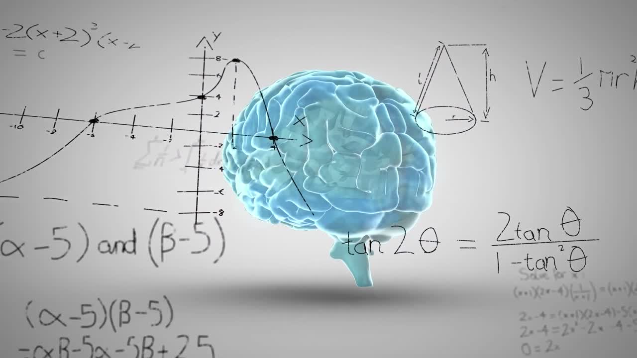 animación del cerebro con matemáticas científicas