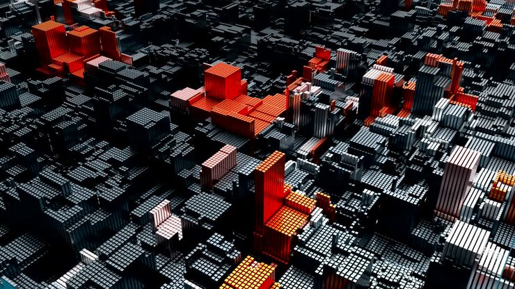 4K Abstract Cubic Technology Background.