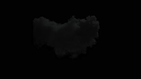 nube de humo oscuro con llamas rojas