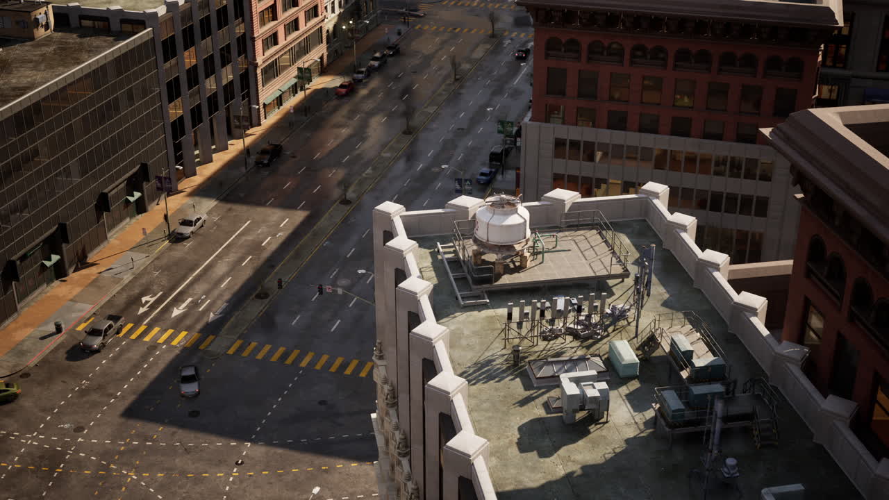 vista aérea de la ciudad con encrucijadas y carreteras y casas