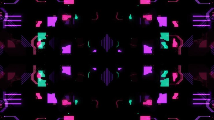 Animated Multi Colored Moving Patterns in VJ Visual Style