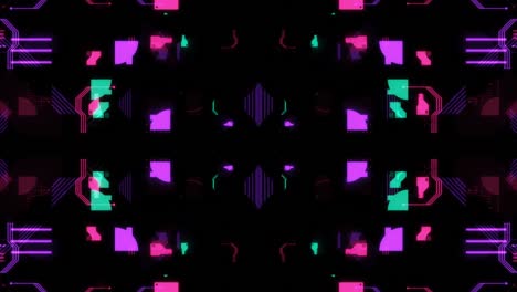 patrones móviles animados de varios colores en estilo visual vj