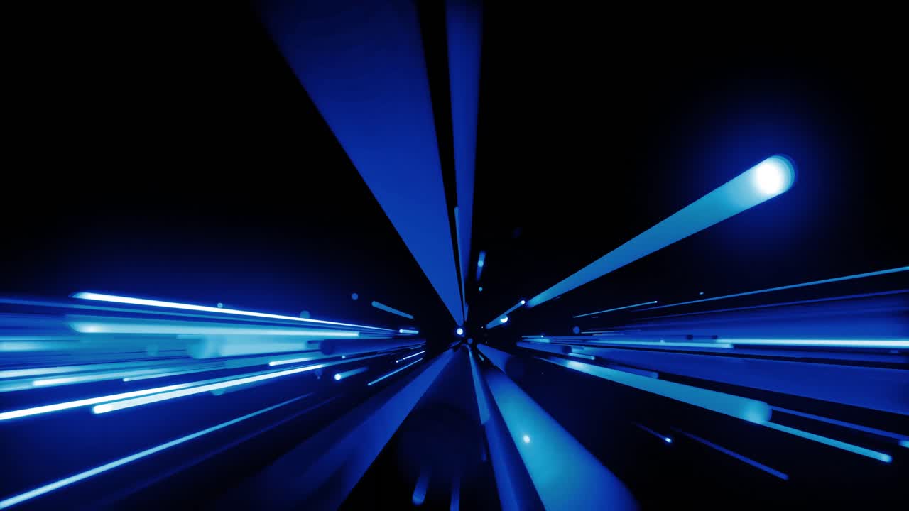 Animation of light trails over black background
