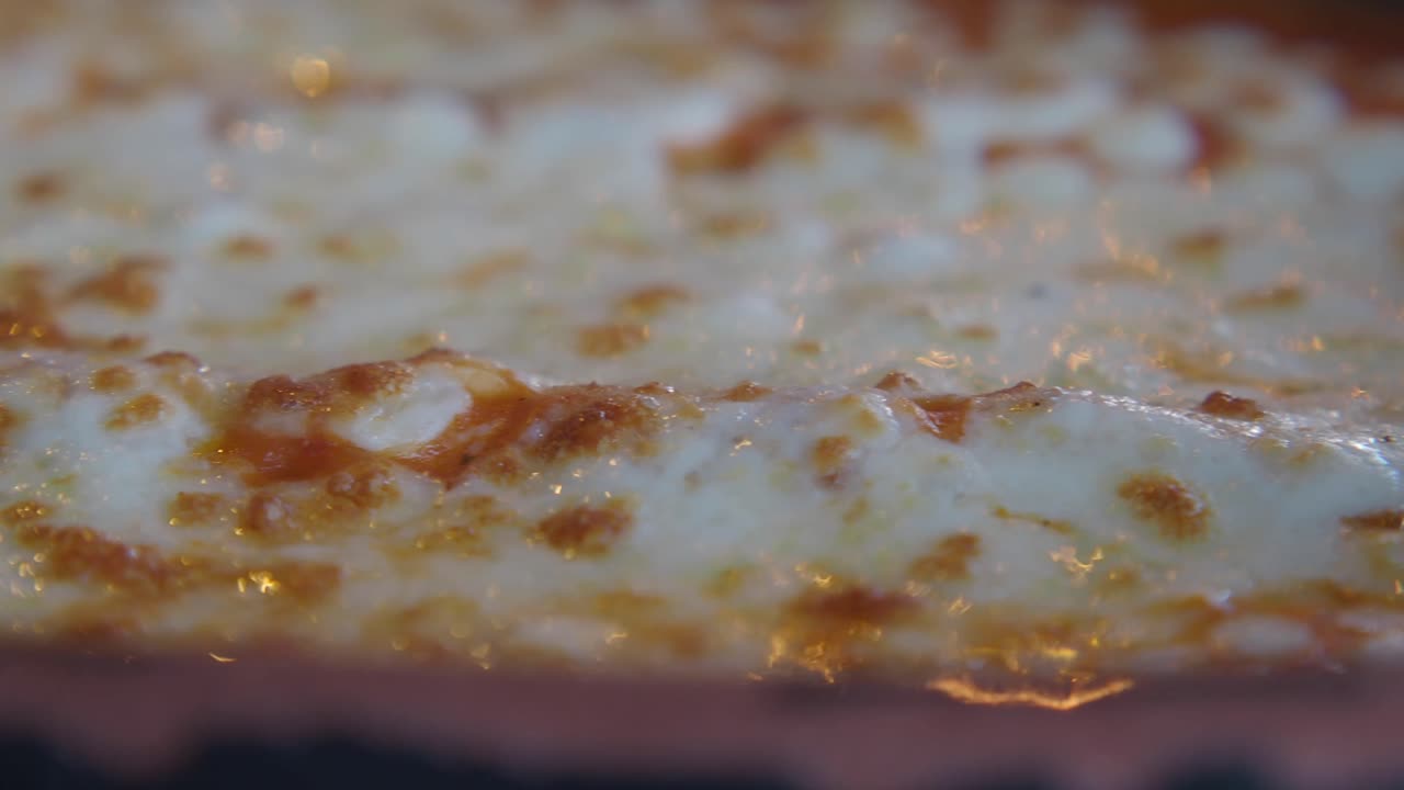 Close-up of a delicious cheesy pizza