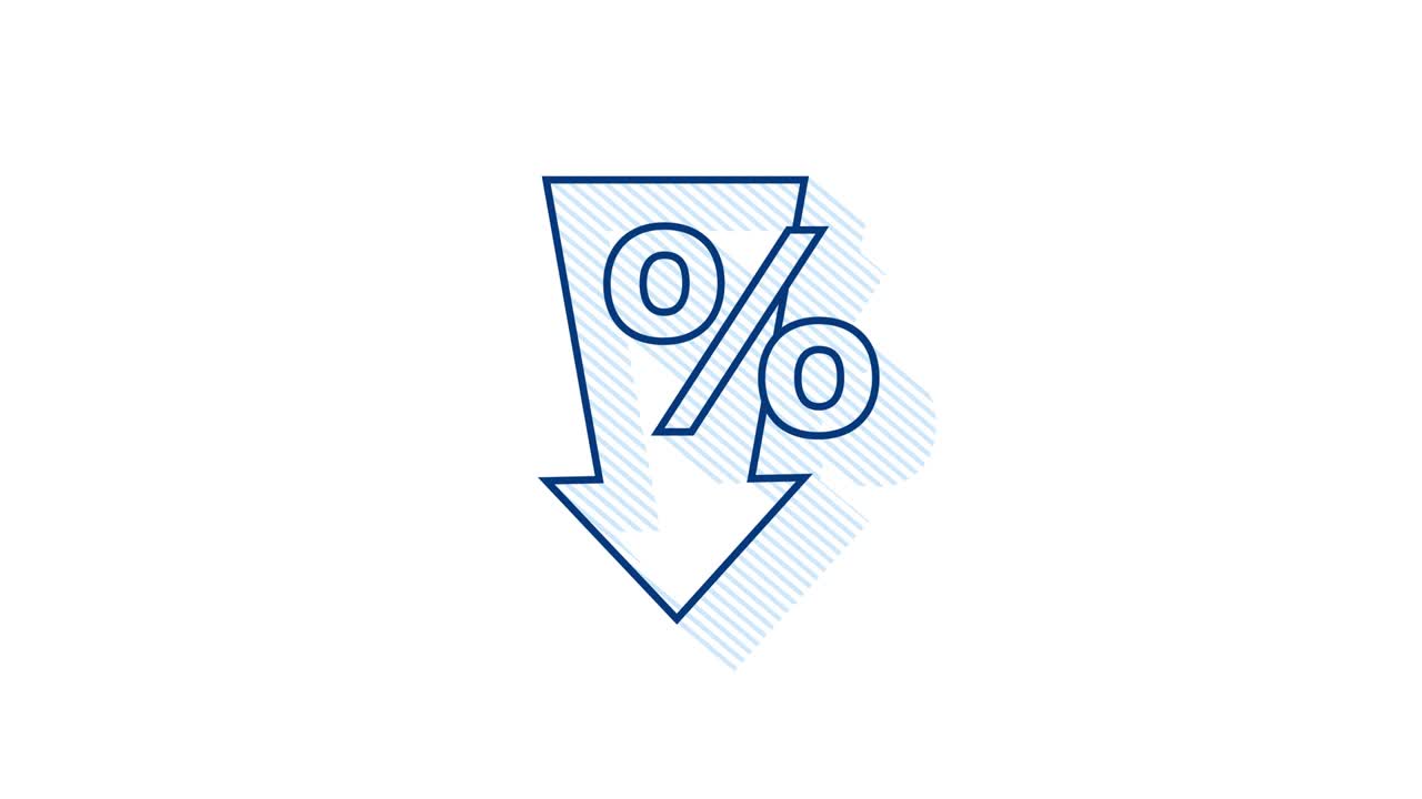 Percentage with arrow up and down. Banking, credit, interest rate. Motion Graphic