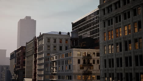 art deco stone buildings in the city of chicago