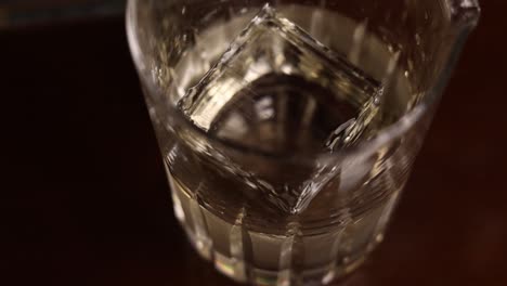 ice in a cocktail glass