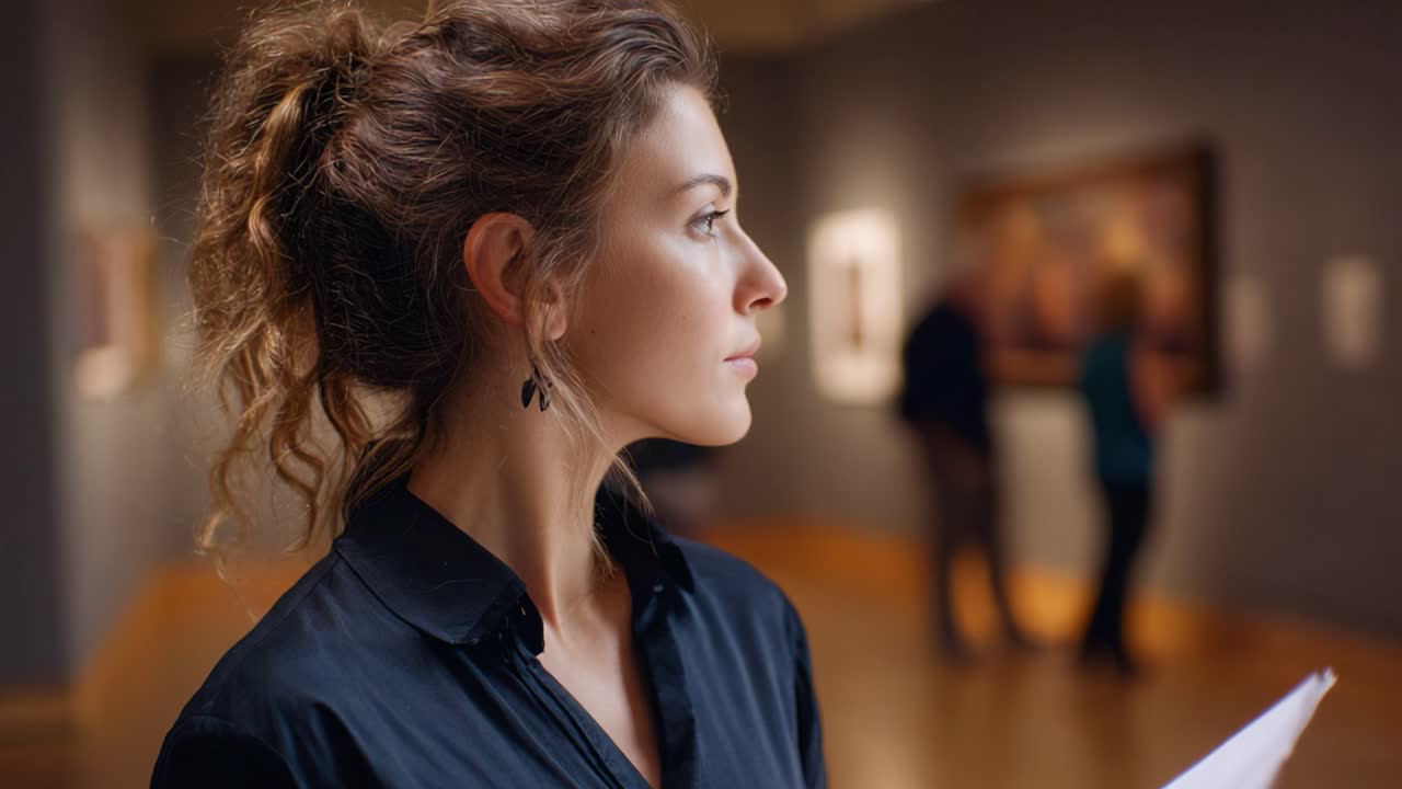 A Thoughtful Visitor Observing Art in a Gallery, Captured in Two Frames - Reflecting on the Experience and the Beauty of Artistic Creations
