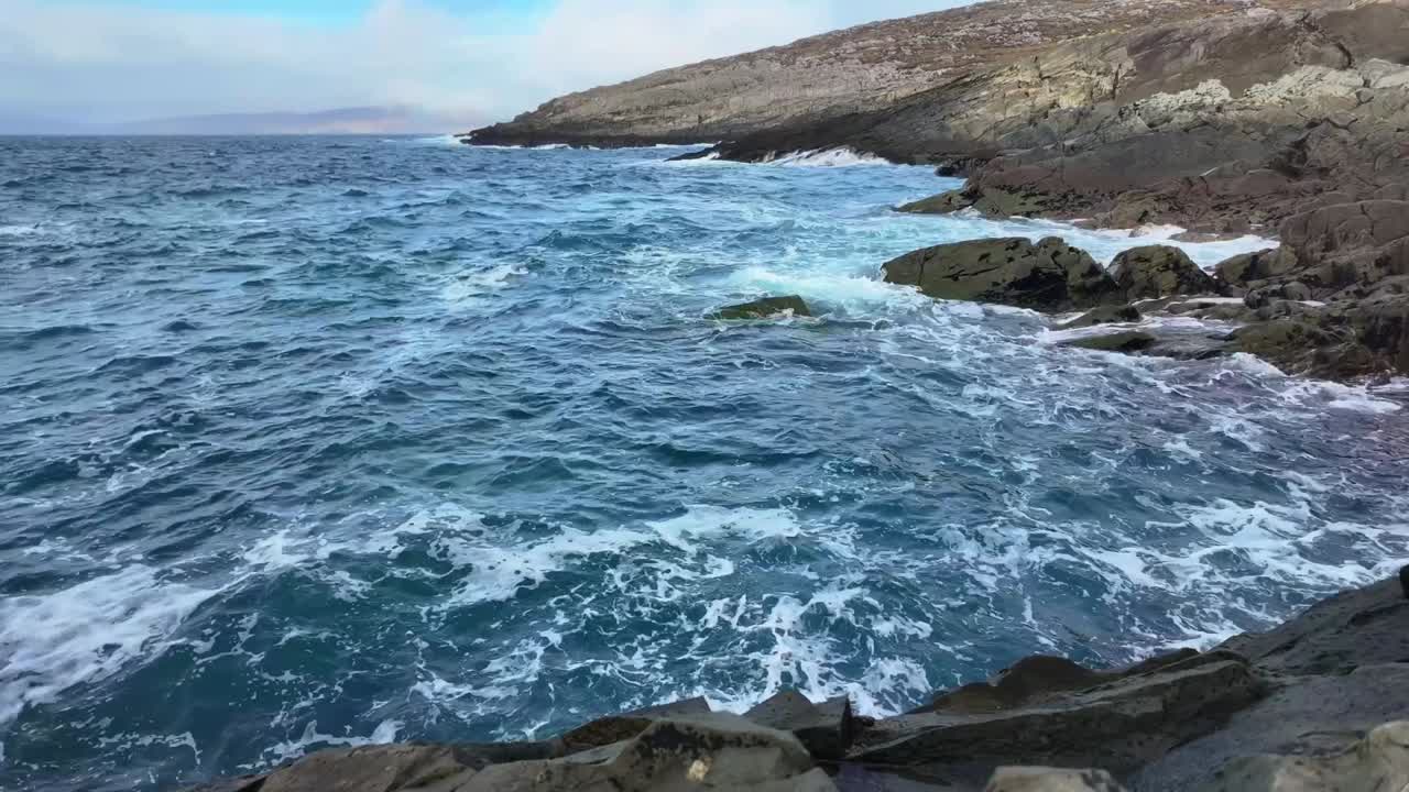 Irish coast Timelapse incoming tides churning waters wave motions ireland epic locations