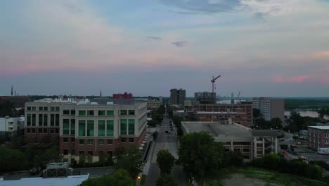 Droning-Downtown-Wilmington,-North-Carolina