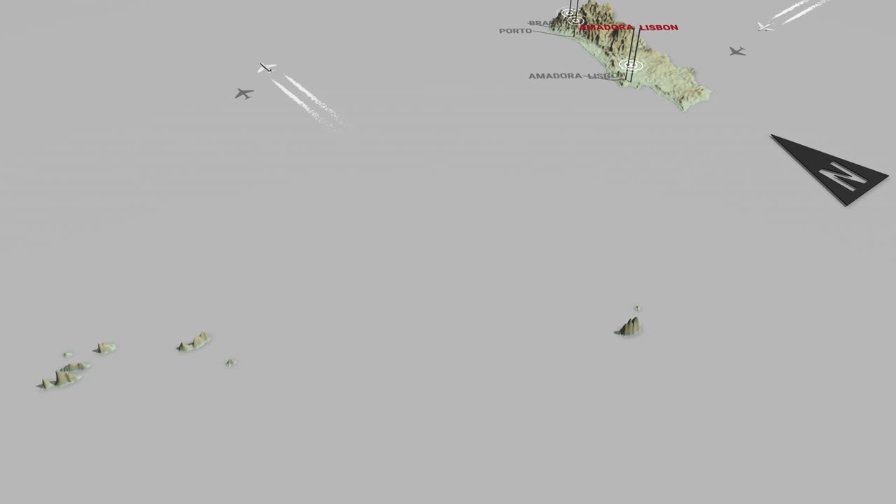 3d 지형 지도 포르투갈