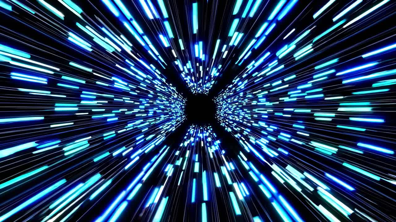 Abstract Speed Tunnel with Glowing Lines
