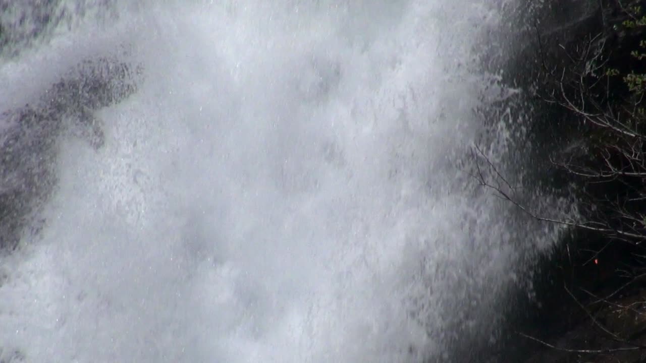 Powerful waterfall close up