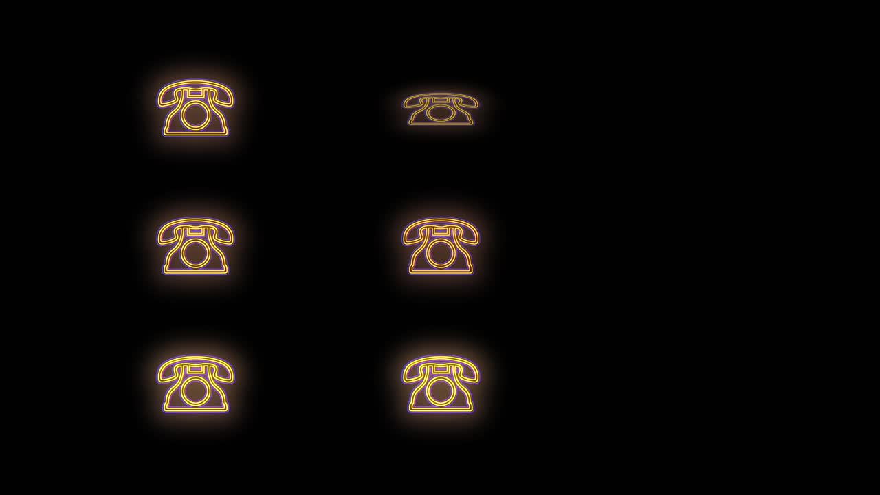 카지노 스타일의 네온 불빛이 있는 복고풍 전화 패턴