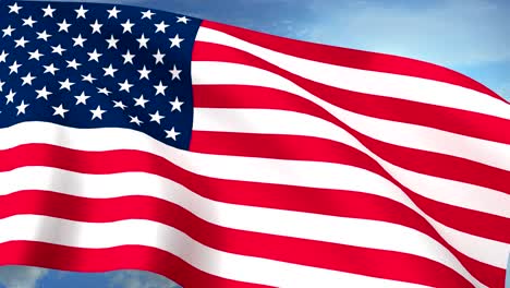 USA-US-Flags-Closeup-Waving-Against-Blue-Sky-CG-Seamless-Loop-4K