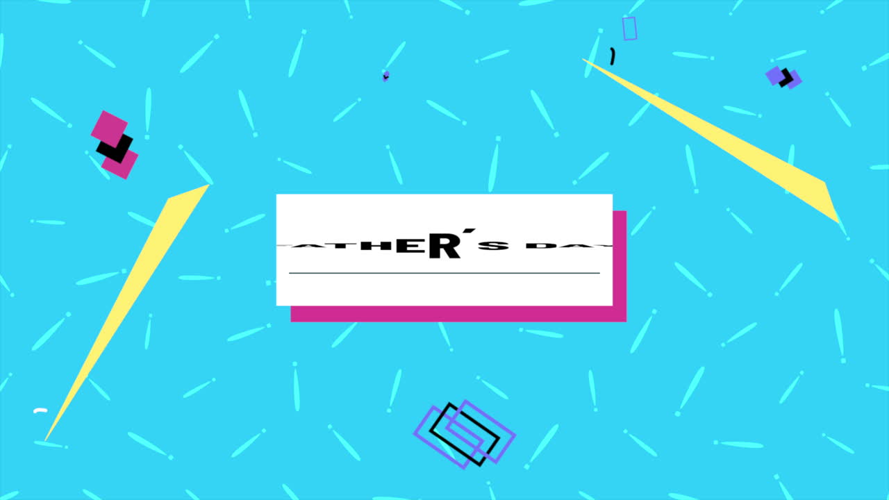 Featuring a Father's Day text surrounded by geometric shapes