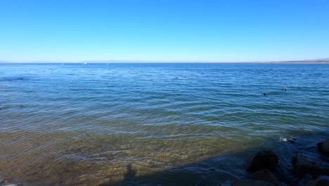 Pan-of-California-Beach-on-Sunny-Winter-Afternoon---4K-Pan