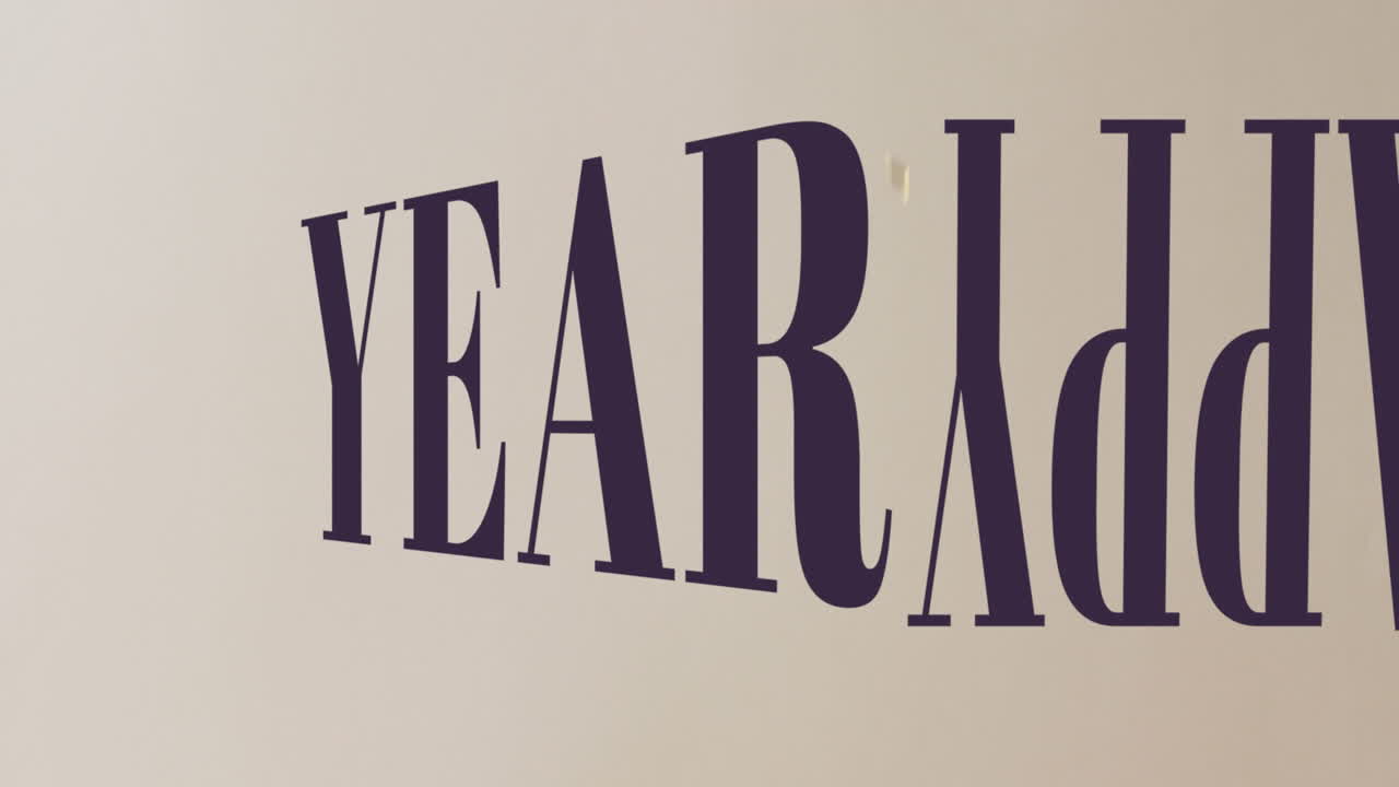 animación de texto de feliz año nuevo sobre confeti cayendo