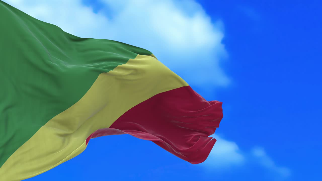el bucle sin costuras de la bandera de la república del congo.