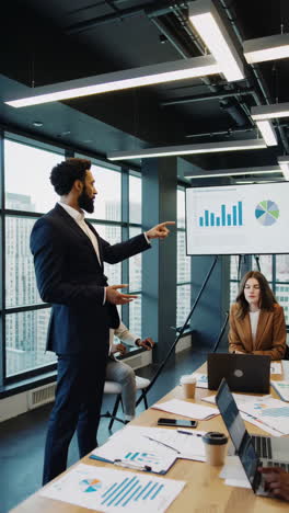 business presentation in a modern office meeting