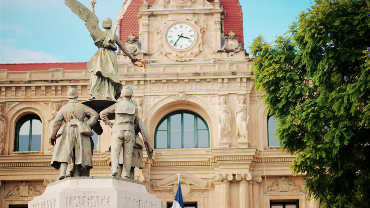 Front view of the Mairie de Cannes Town hall in Cannes, France