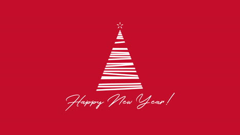 Happy-New-Year-text-with-white-Christmas-tree-on-red-background-3