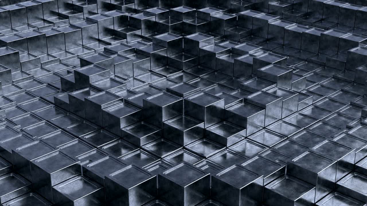 металлические кубики движутся в волнах.