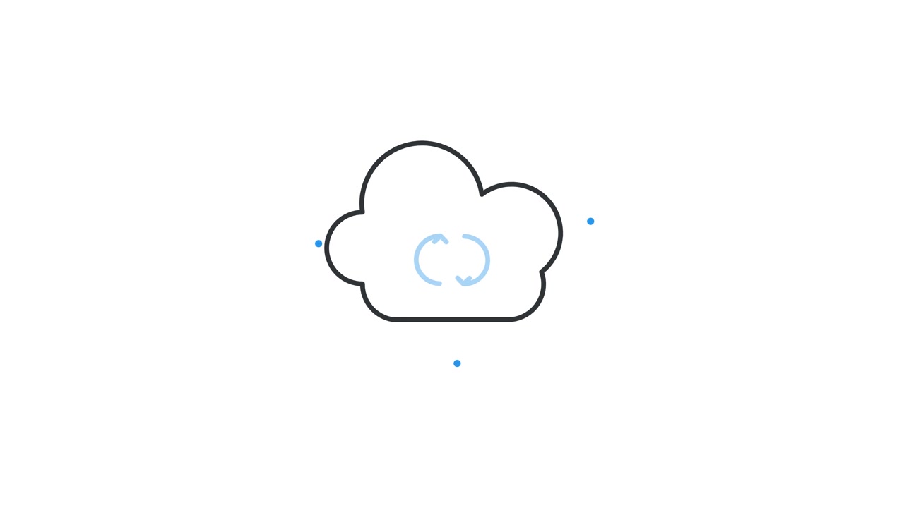 Animated Cloud Icon with Rotating Sync Symbol