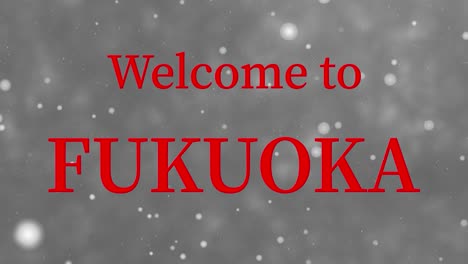 bienvenido a fukuoka mensaje de texto animación gráficos en movimiento