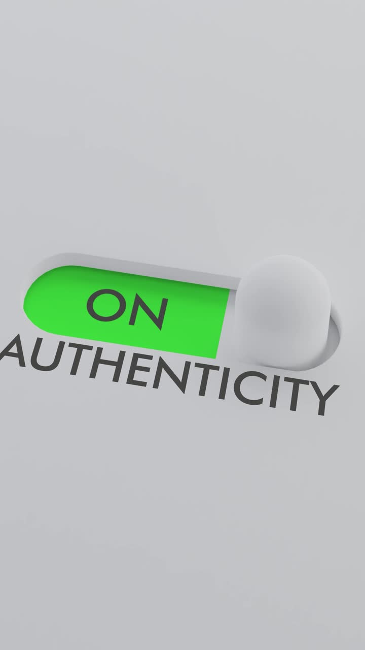 encendiendo el interruptor de autenticidad vídeo vertical