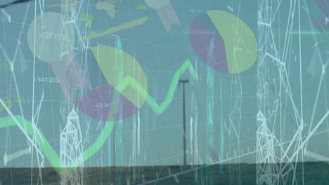 Animation-Der-Finanzdatenverarbeitung-Und-Netzwerkverbindungen-über-Windkraftanlagen