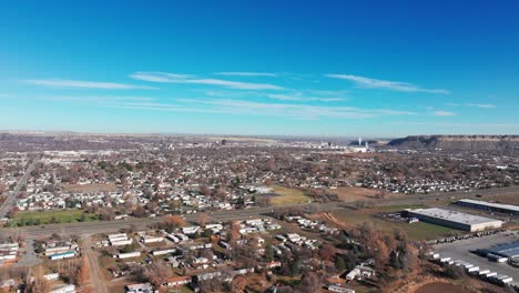 Flyover-of-Billings-Montana-with-a-drone-on-a-sunny-day