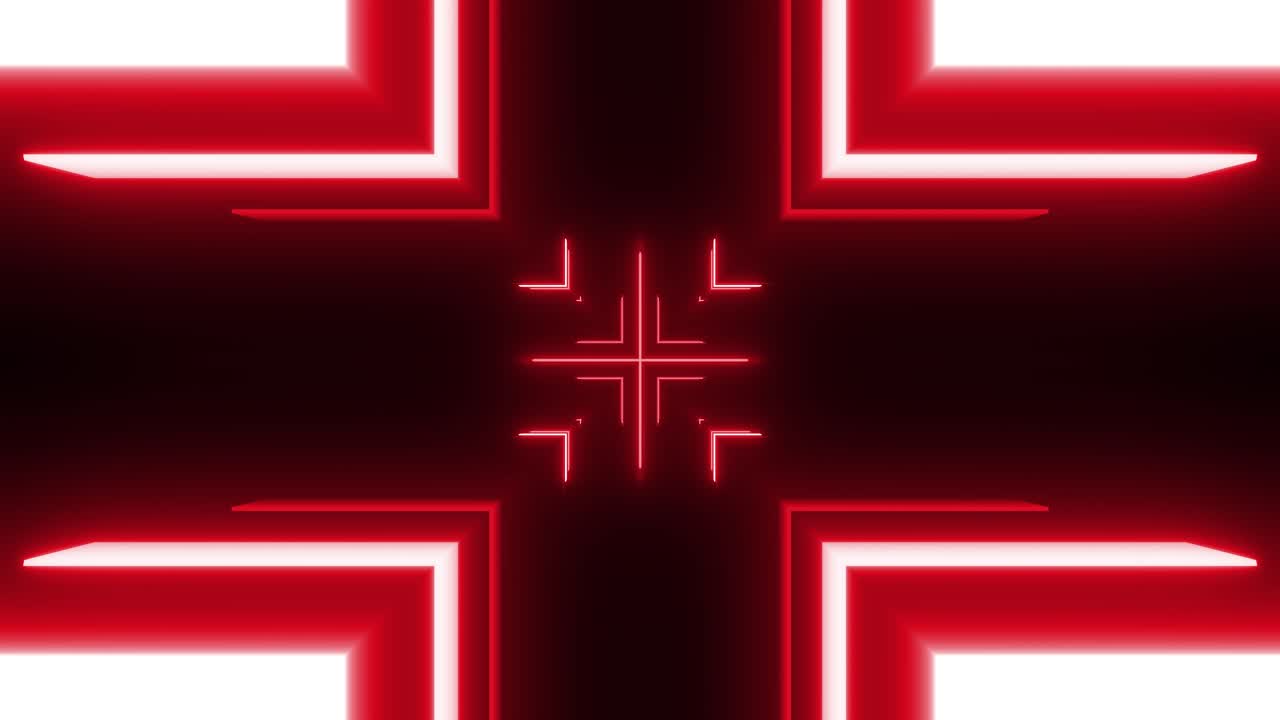 Abstract Red Neon Cross Pattern