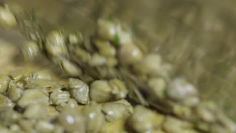 cutting capers with a knife