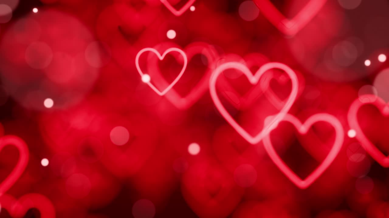 animación de bucle de bokeh de corazón rojo. día de san valentín