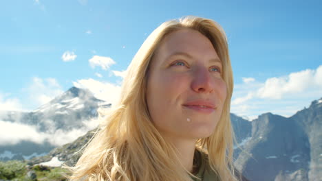 woman hiking in the mountains