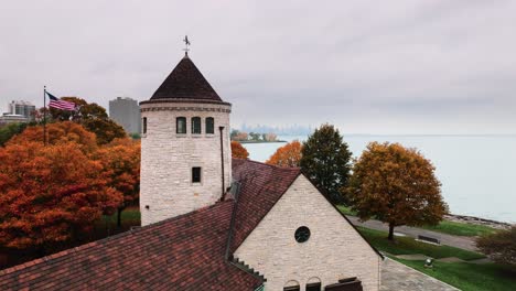 chicago promontory point lakefront trail aerial view