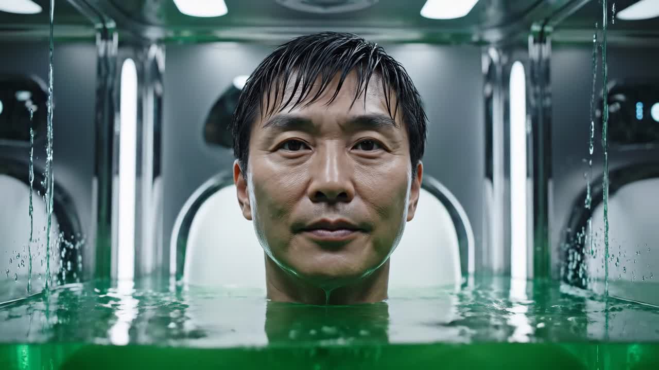 Man in Underwater Immersion Tank