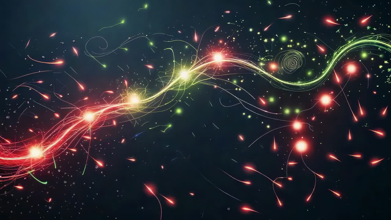 Dynamic Abstract Energy Trails with Glowing Lights