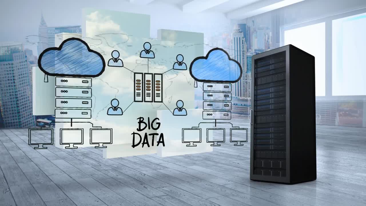 Cloud storage with server tower