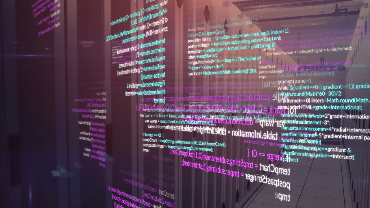 загрузка и обработка данных через темную компьютерную серверную комнату