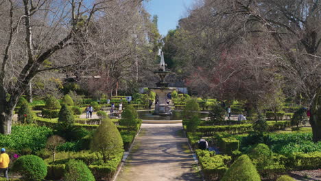 beautiful park with a fountain