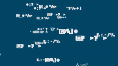 animación del procesamiento de datos sobre un fondo azul
